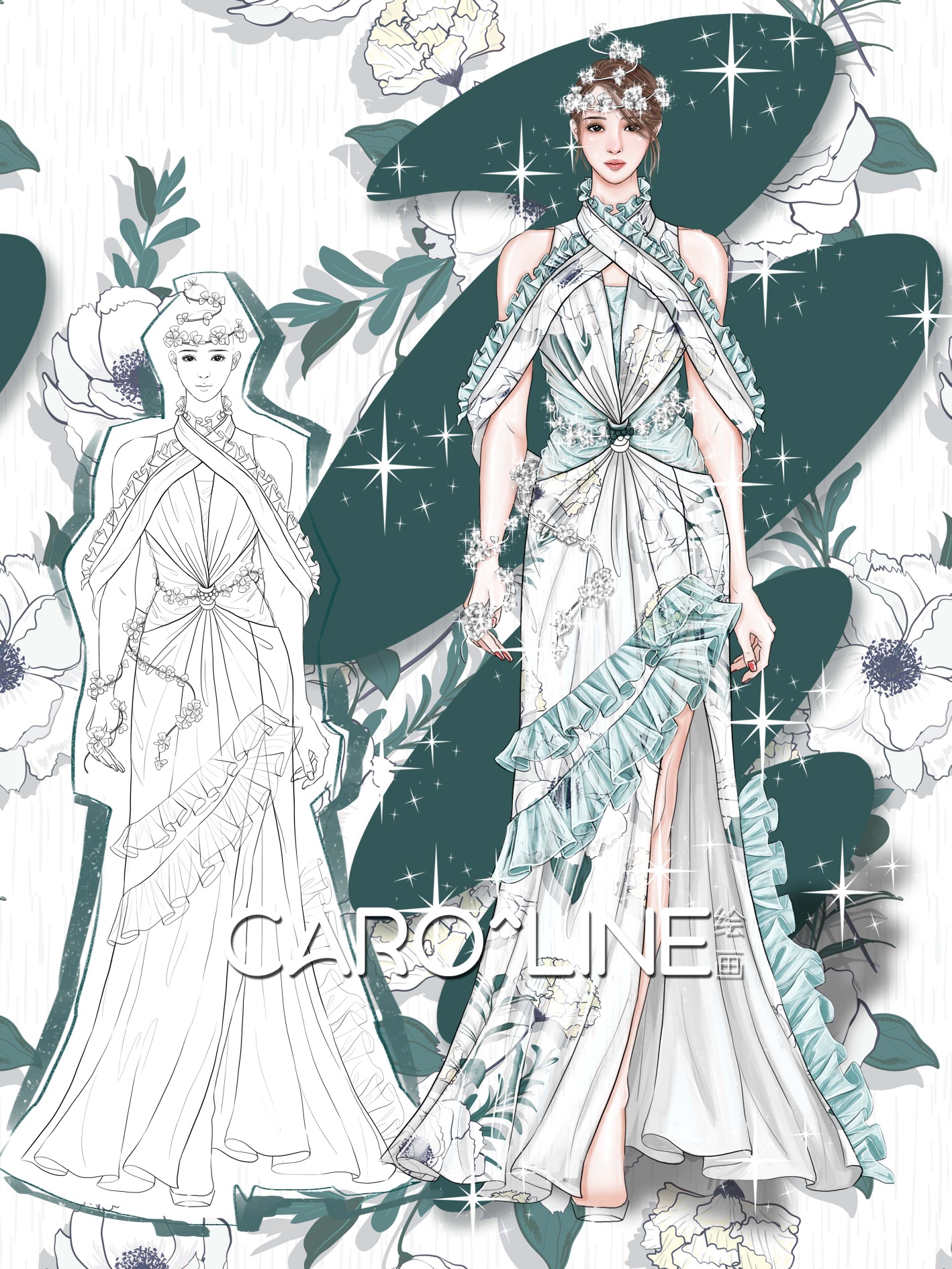 专业服装设计效果图,代画,款式图