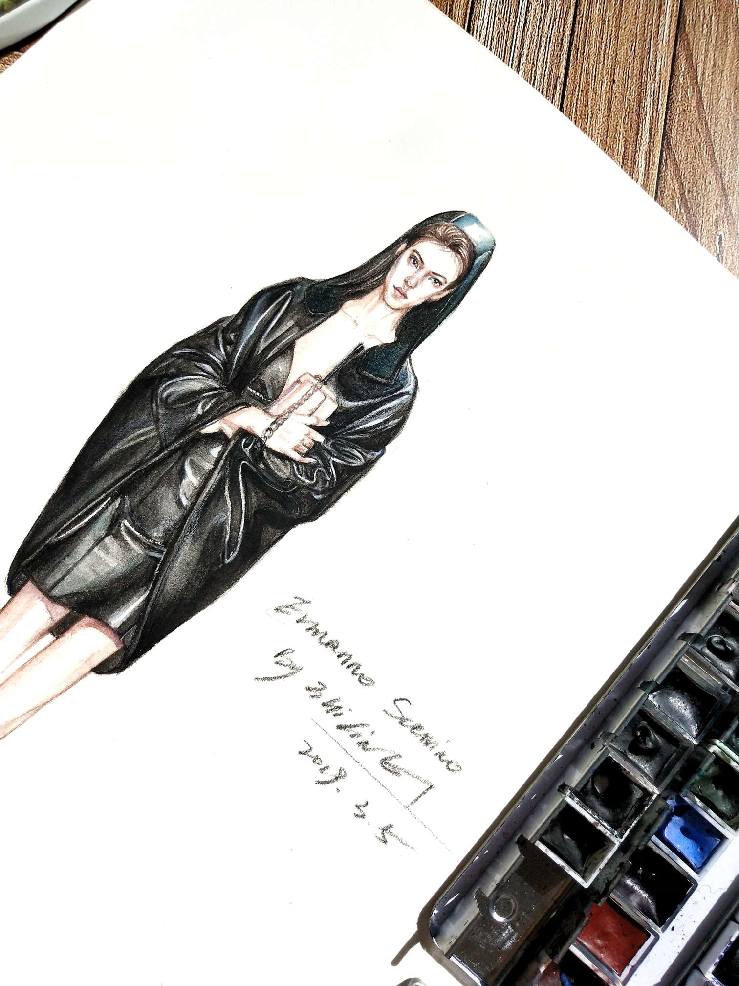 设计稿皮衣手绘