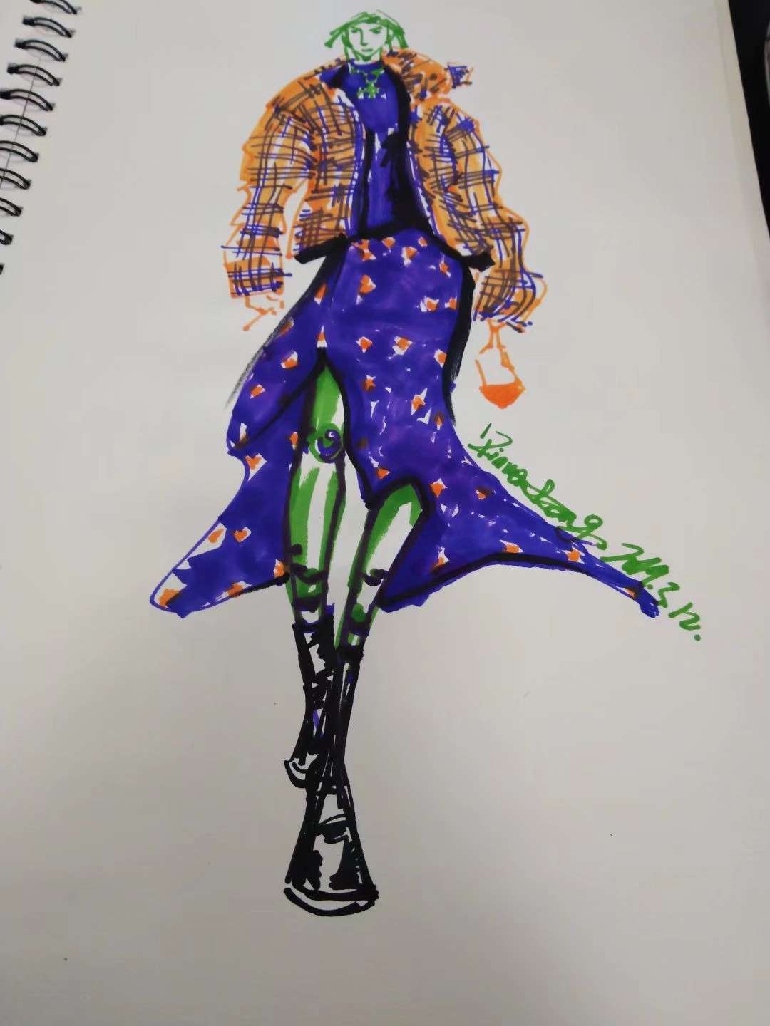 服装效果图-服装画/服装设计手稿 - 穿针引线服装论坛