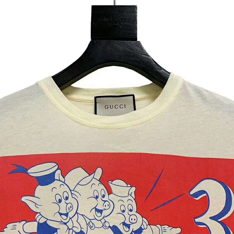 爆款回货gucci2019开春三只小猪爆款短袖尺寸smlxl