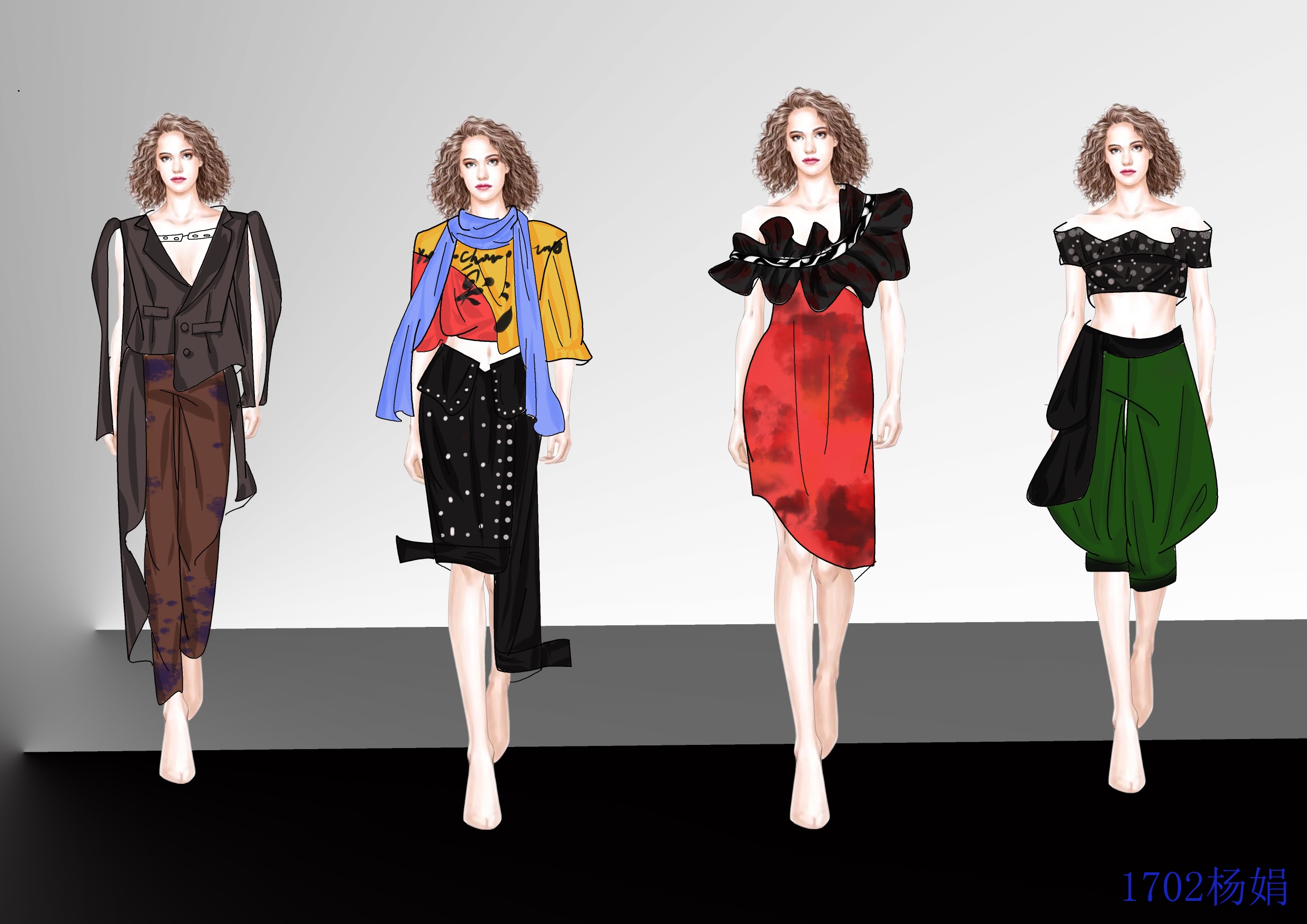 原创ps绘画和配色-服装画/服装设计手稿 - 穿针引线服装论坛