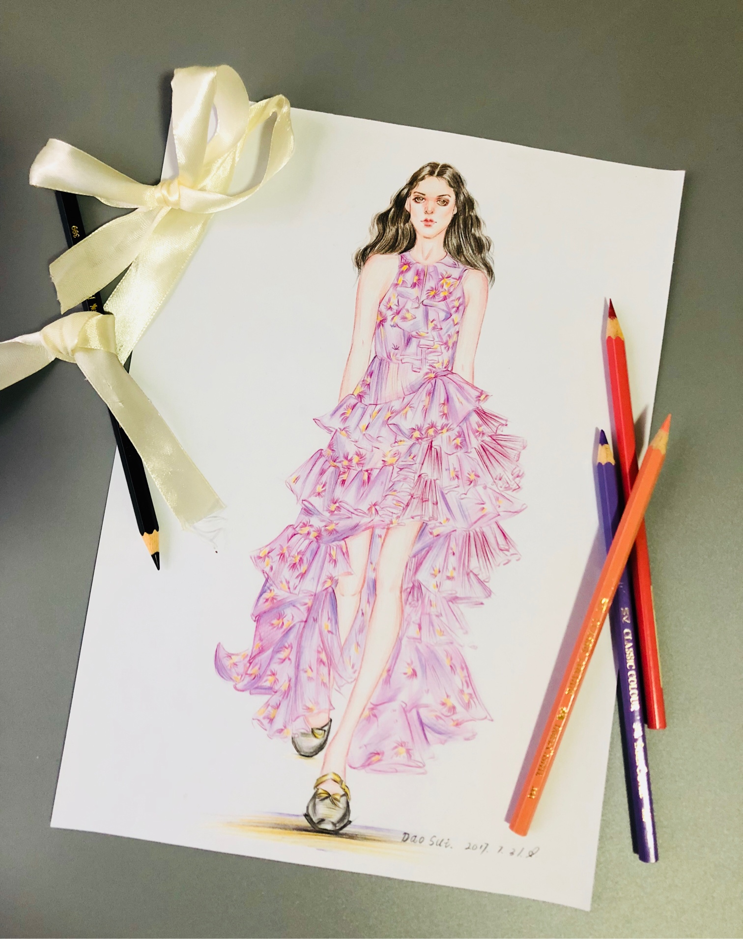 彩铅-服装画/服装设计手稿 - 穿针引线服装论坛