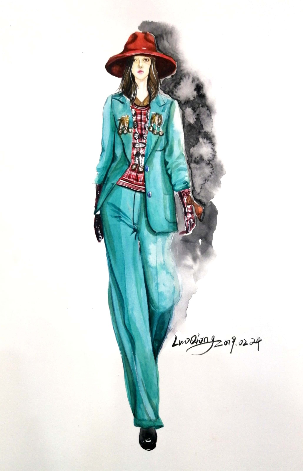 手绘时装画-服装画/服装设计手稿 - 穿针引线服装论坛