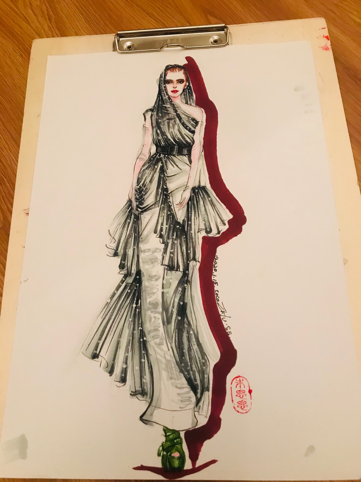 马克笔效果图-服装画/服装设计手稿 - 穿针引线服装论坛