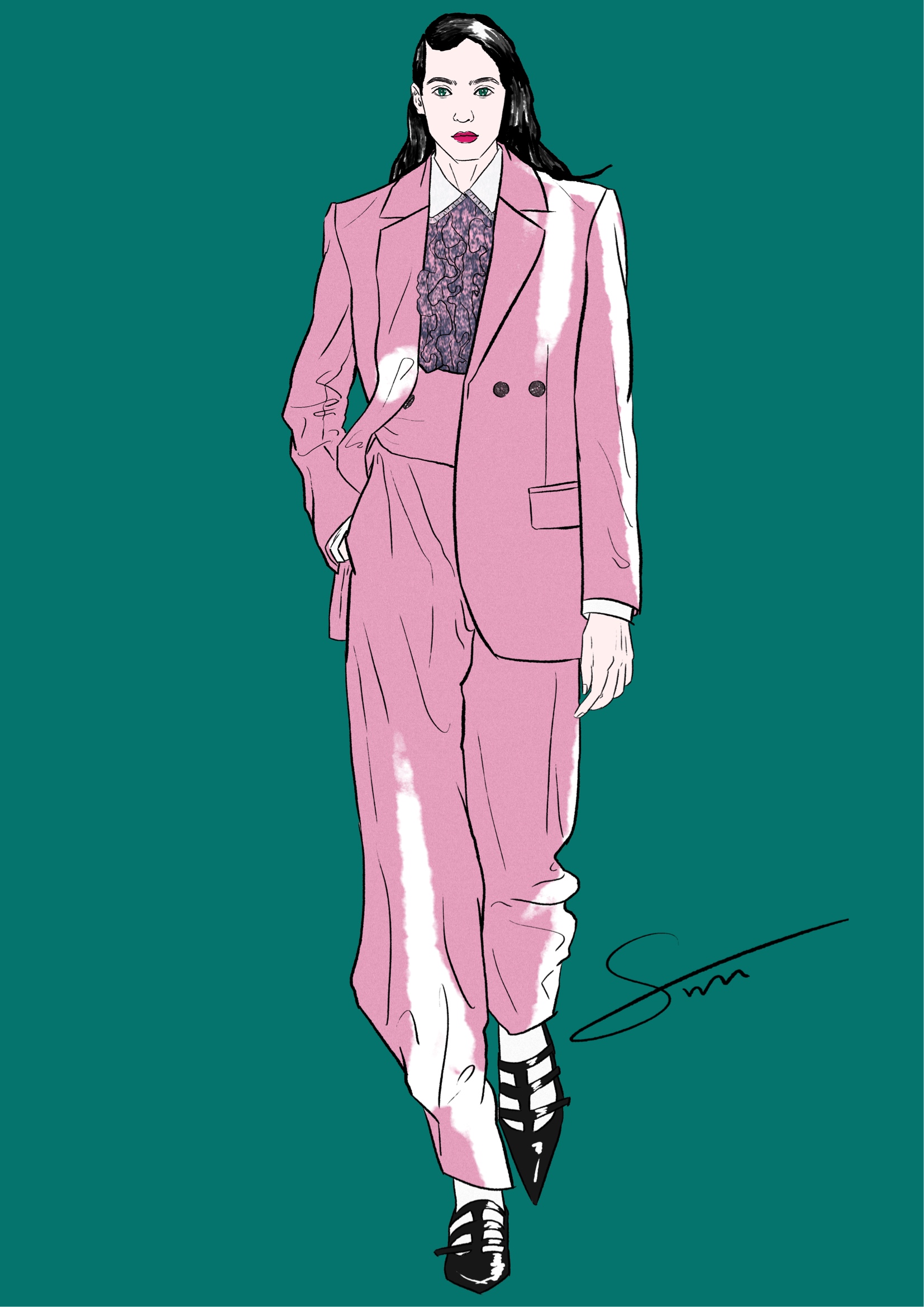 电脑服装效果图插画-服装画/服装设计手稿 - 穿针引线服装论坛