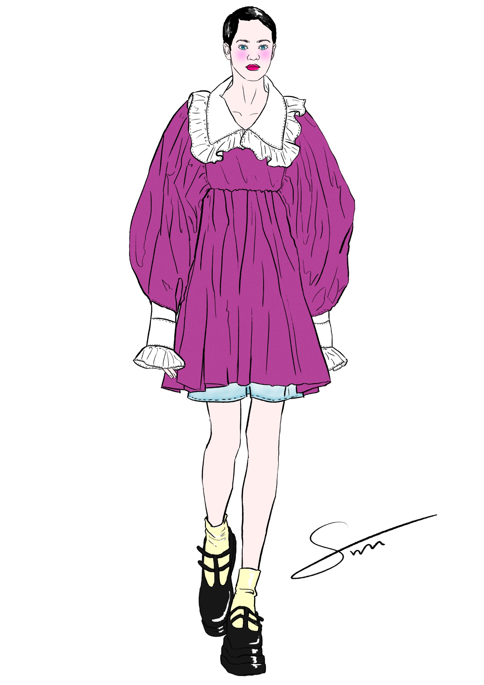 效果图电脑服装效果图插画