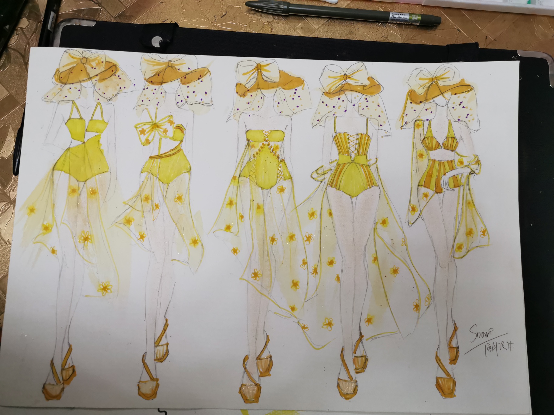 泳装系列-服装画/服装设计手稿 - 穿针引线服装论坛