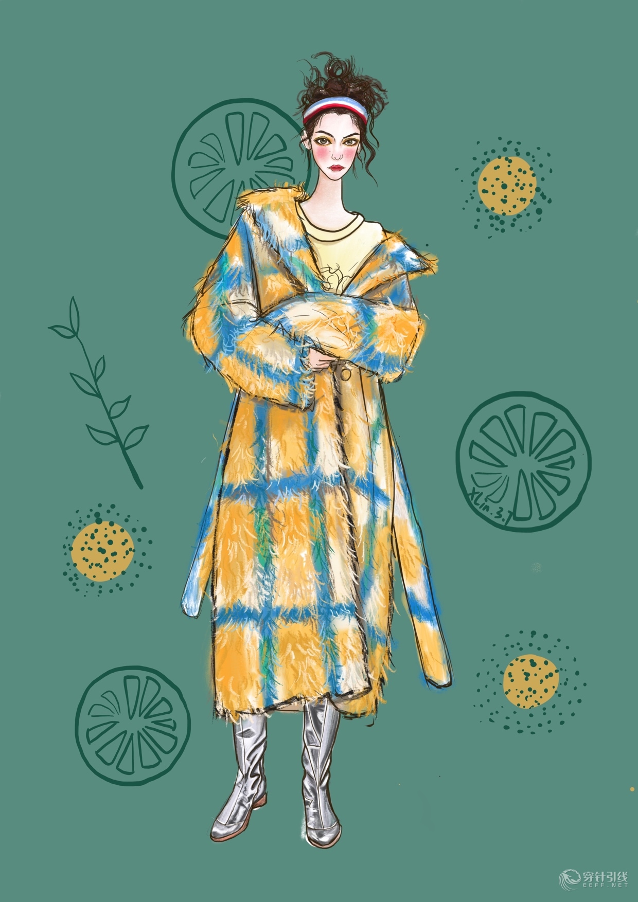 效果图服装插画服装设计旗袍设计