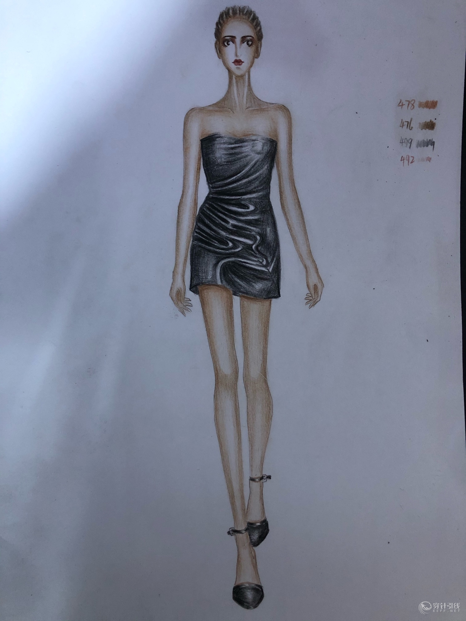 皮革效果图-服装画/服装设计手稿 - 穿针引线服装论坛