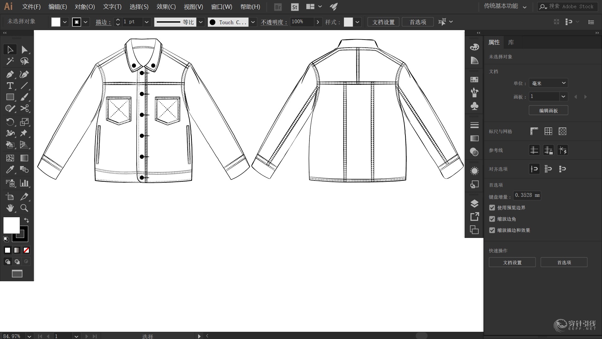 牛仔外套-服装画/服装设计手稿 - 穿针引线服装论坛
