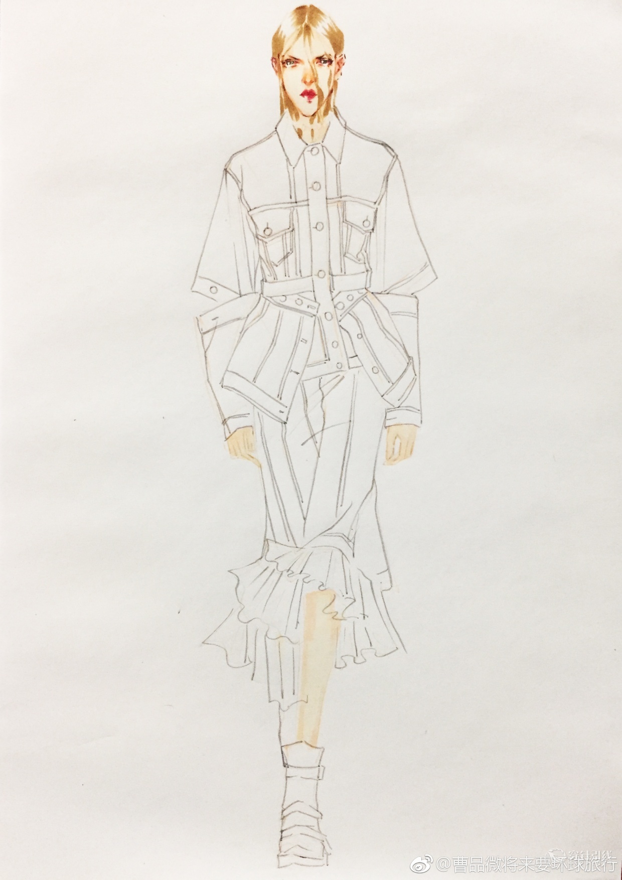 【时装手绘】夏天来了,我在画画呀～-服装画/服装设计手稿 - 穿针引线