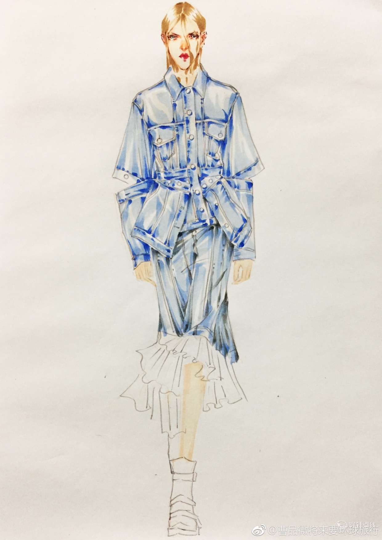 【时装手绘】夏天来了,我在画画呀～-服装画/服装设计手稿 - 穿针引线