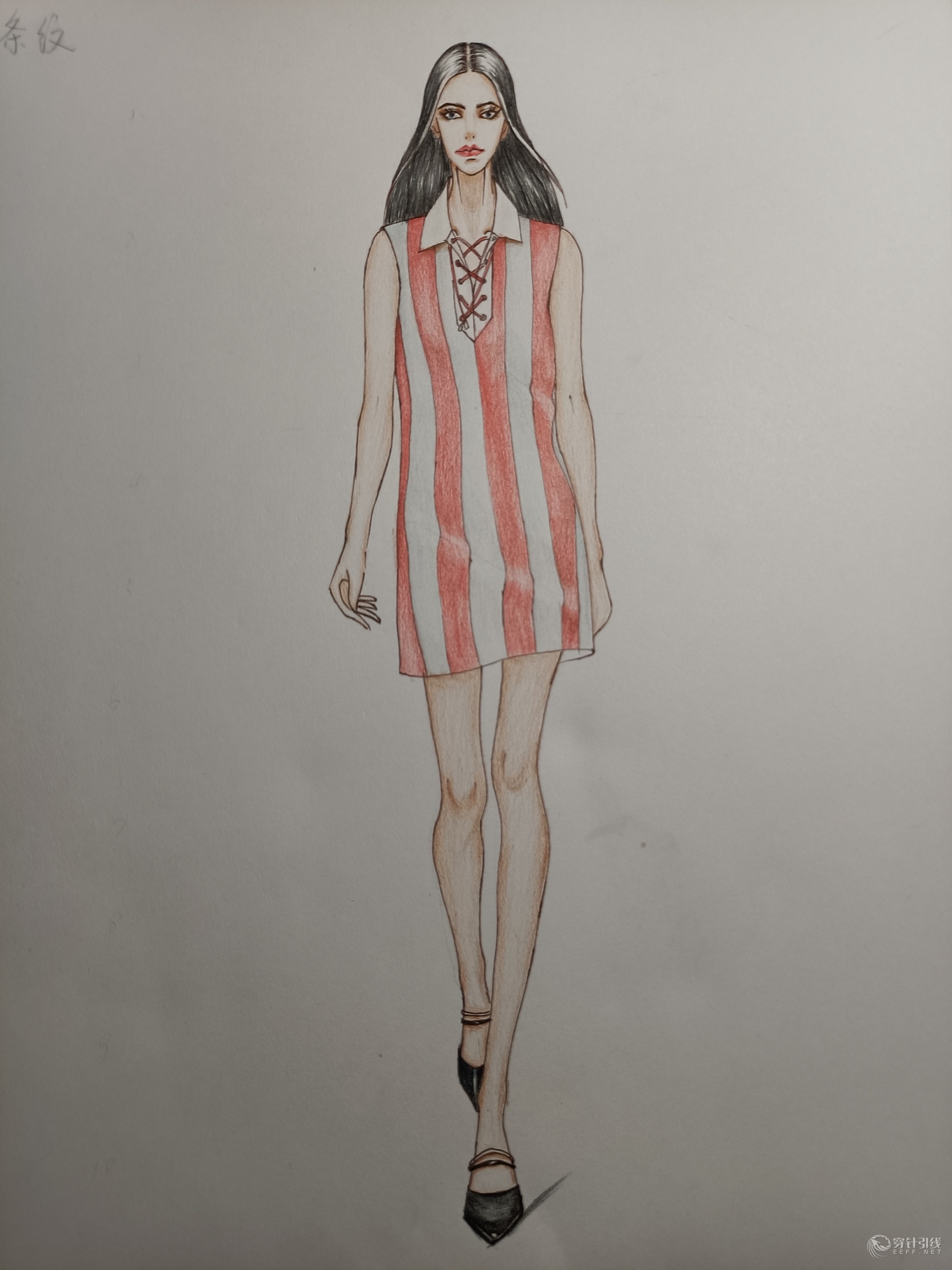 服装手绘上色第一张