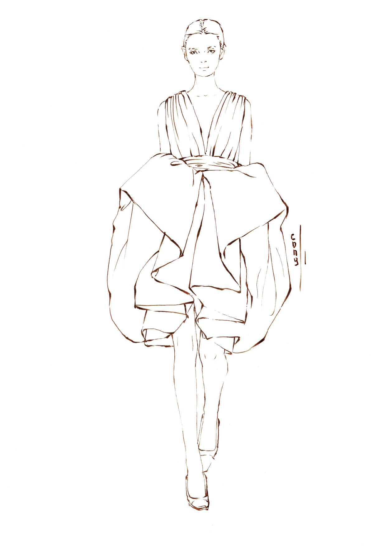 效果图锦熙服装画一组休闲男装线稿