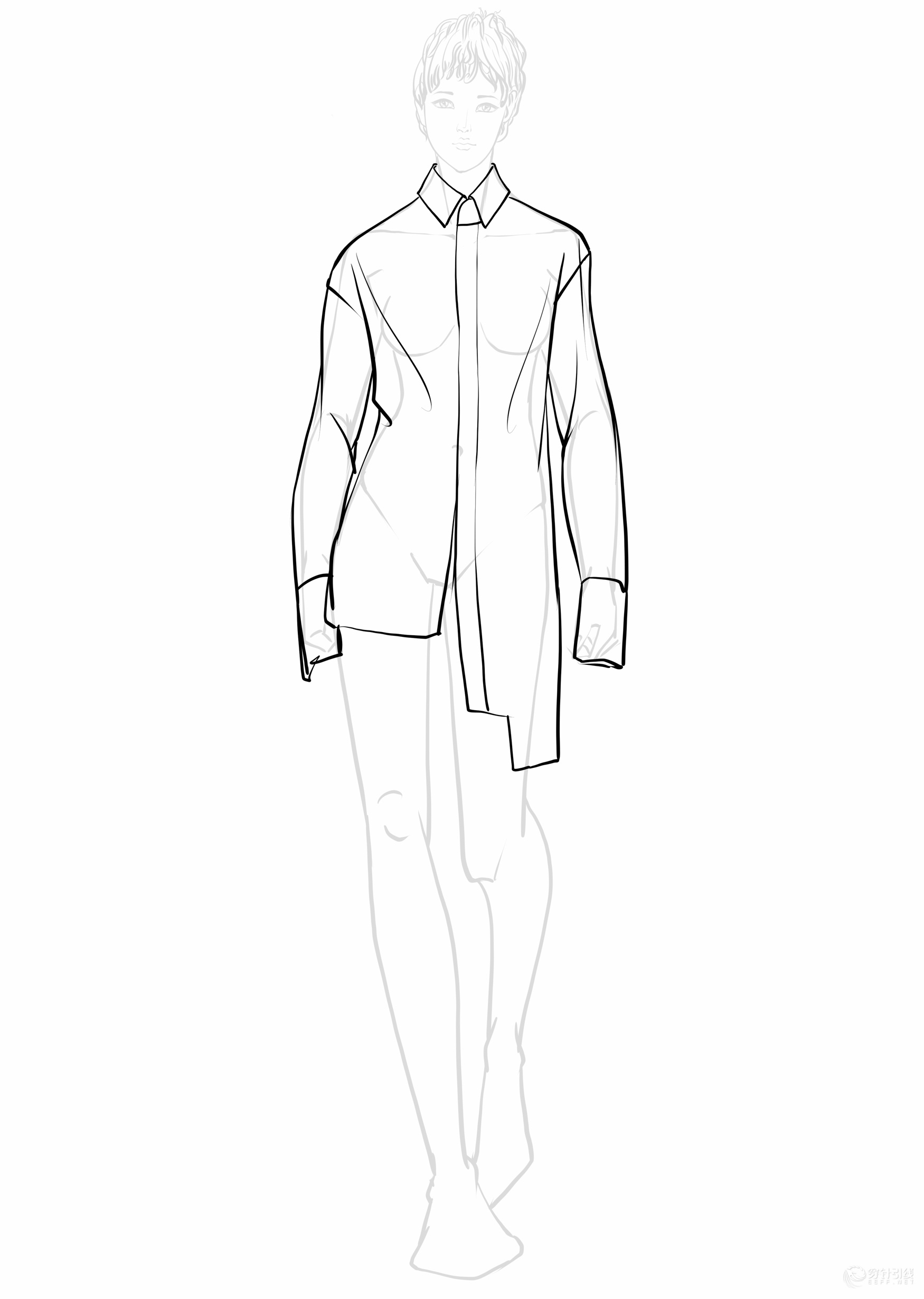 时装画线稿-服装画/服装设计手稿 - 穿针引线服装论坛