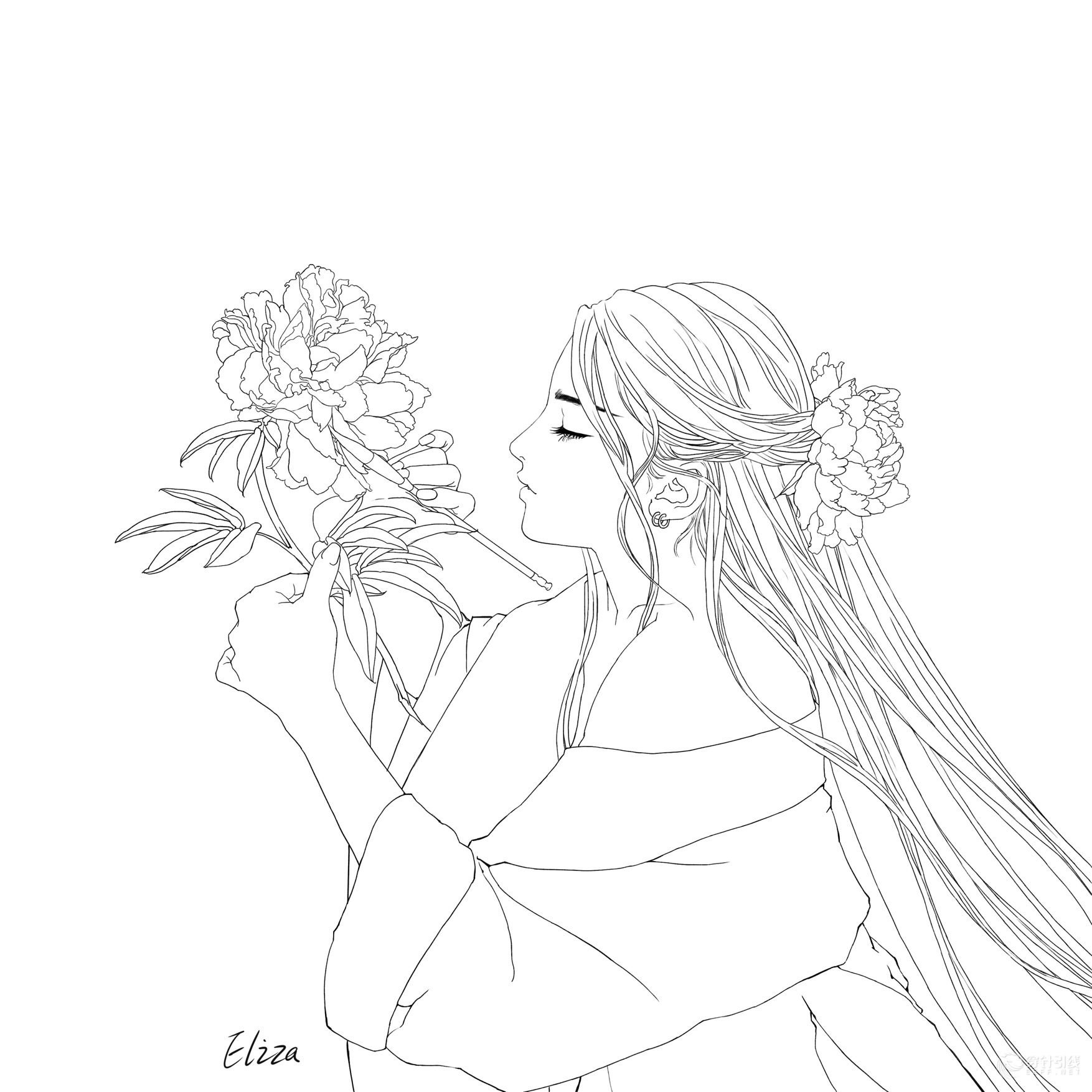 古风线稿-服装画/服装设计手稿 - 穿针引线服装论坛