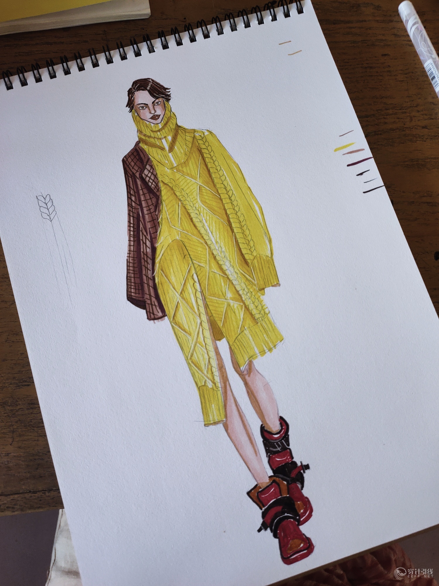 应该好好练练上色-服装画/服装设计手稿 - 穿针引线服装论坛